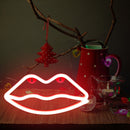 Lips Shaped Neon Lights Battery USB Dual Purpose Modeling Nightlight (Red) Newly