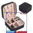 Jewelry Box for Women Portable Mini Leather Jewellery Storage Case (Black)