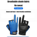 Fishing Gloves 3 Cut Fingers Waterproof Anti-Slip Sports Mittens (Blue) Newly
