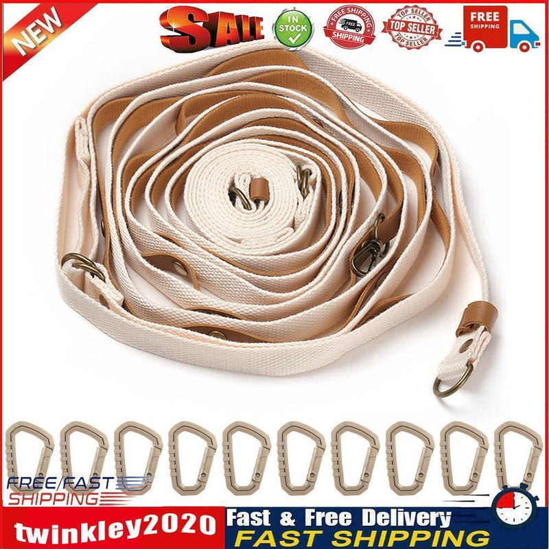 Outdoor Hanging Pope Leather Clothesline for Hiking Camping (B 10 Buckles) Newly