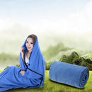 Portable Ultra-light Polar Fleece Sleeping Bag Liner Outdoor Warm (Blue) Newly
