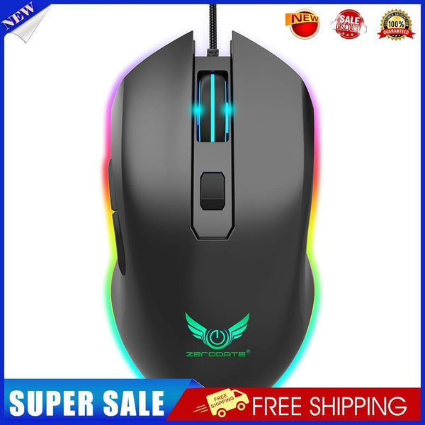 ZERODATE G21 Wired 6 Buttons 6400DPI RGB Backlight Optical Gaming USB Mouse