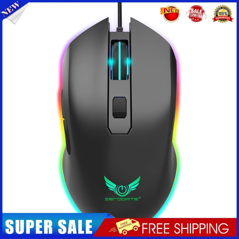 ZERODATE G21 Wired 6 Buttons 6400DPI RGB Backlight Optical Gaming USB Mouse