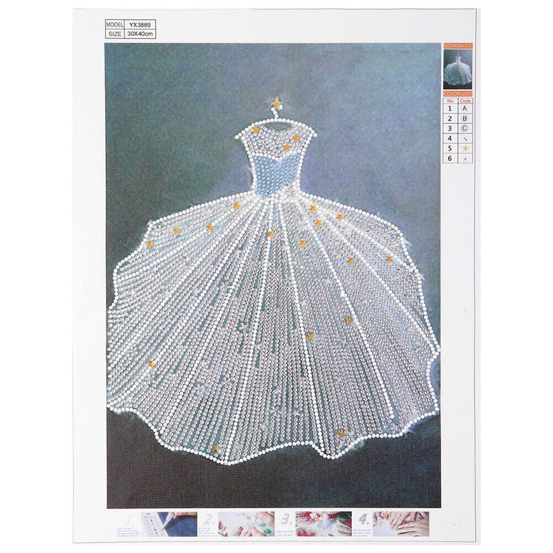Diamond painted 5D DIY wedding dress series with different diamonds(YX3889)