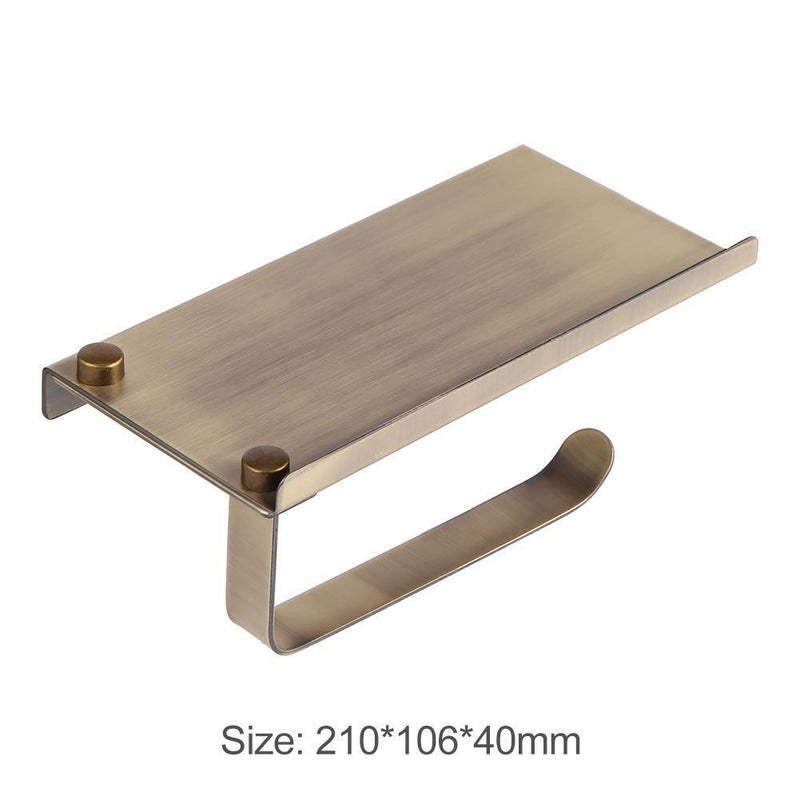 Wall Mounted Paper Towel Rack Stainless Steel Bathroom Tissue Holder (L)