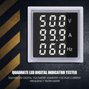 Square LED Digital Voltmeter Voltage Current Frequency Tester Meter (White)
