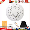 Ethereal 6 inch Steel Tongue Hand Pan Drum 8 Tones with Mallets (White) Newly
