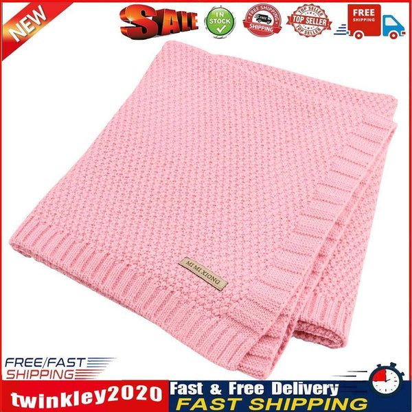 Baby Blanket Knitted Newborn Swaddle Wrap Blankets Infant Quilt (Red) Newly