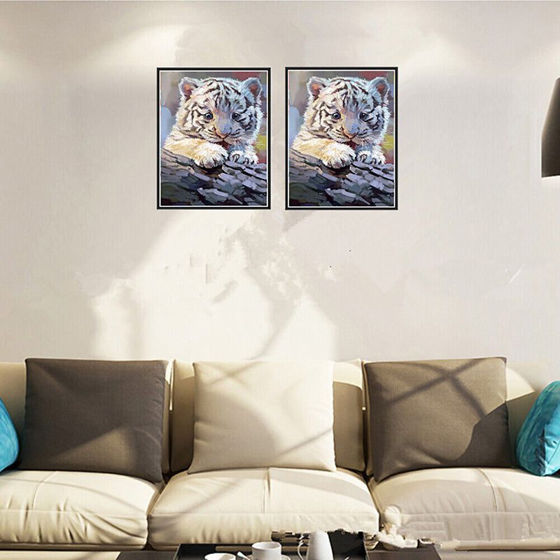 5D DIY Diamond Painting Baby Tiger Cross Stitch Embroidery Needlework Mosaic Kit