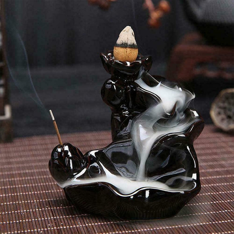 1*Perfect Ceramic Waterfall Backflow Smoke Incense Holder Burner Censer Q0 hot.