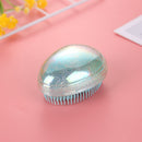 Hair Brush Egg Round Travel Portable Salon Detangling Comb (Light Blue)