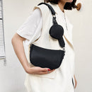 Retro Women Pure Color Alligator Pattern 2pcs Composite Bags Crossbody Bag Purse