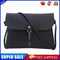 Simple Pure Color Deer Pendant Shoulder Handbag Women Crossbody Bag (Black)