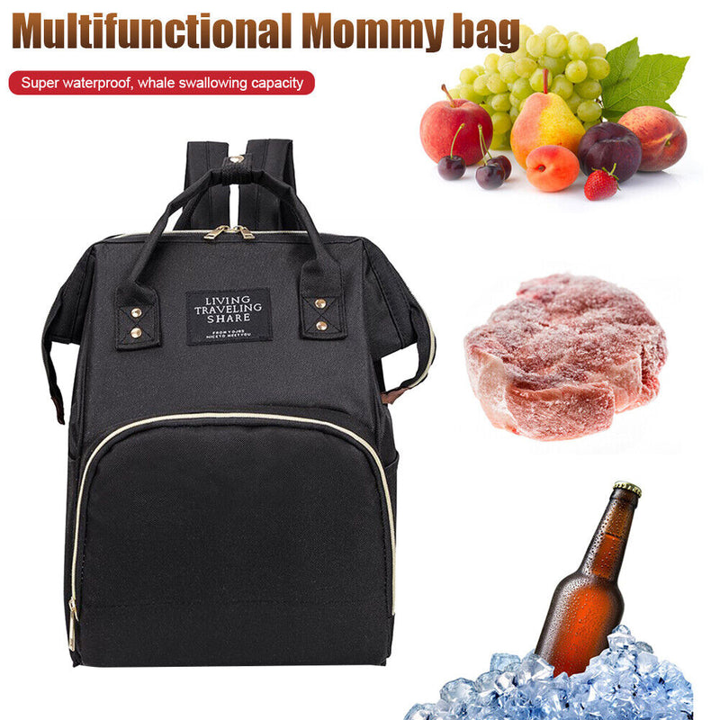 Mom Travel Rucksack Canvas Backpack Waterproof Portable Backpack (Black) Newly