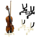 Wood Violin Stand Portable Folding Guitar Instruments Ukulele Rack (Black)