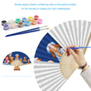 Hand Painted Folding Fan Oil Paint By Numbers DIY Kid Concert Draw Picture Gift