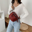 Fashion Saddle Shoulder Crossbody Bag Women Soft Leather Casual Chest Belt Packs