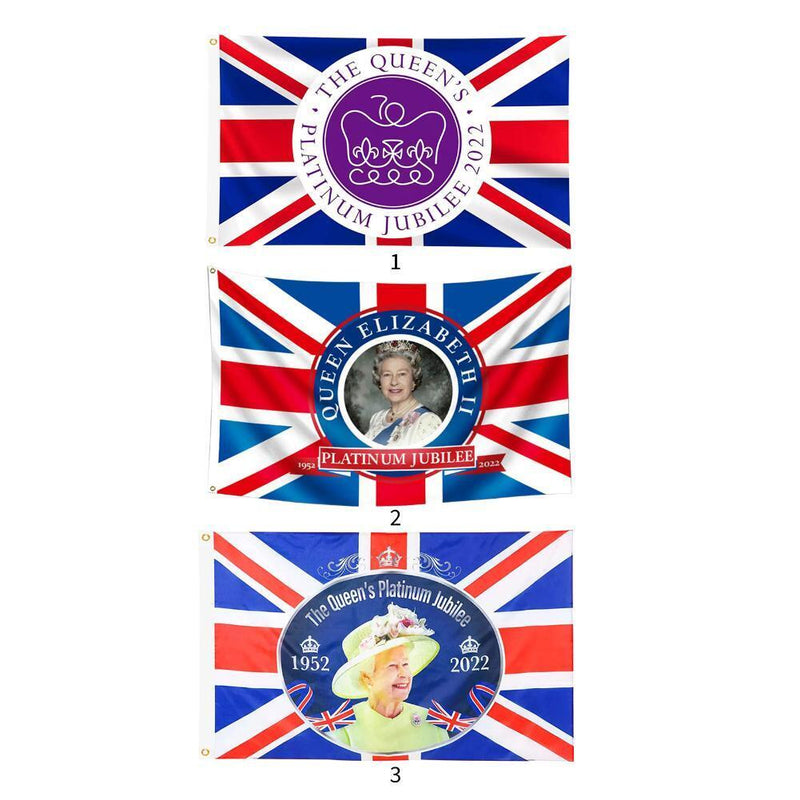 Platinum Jubilee Flag Polyester Queen Elizabeth Banner - British Decor (1)