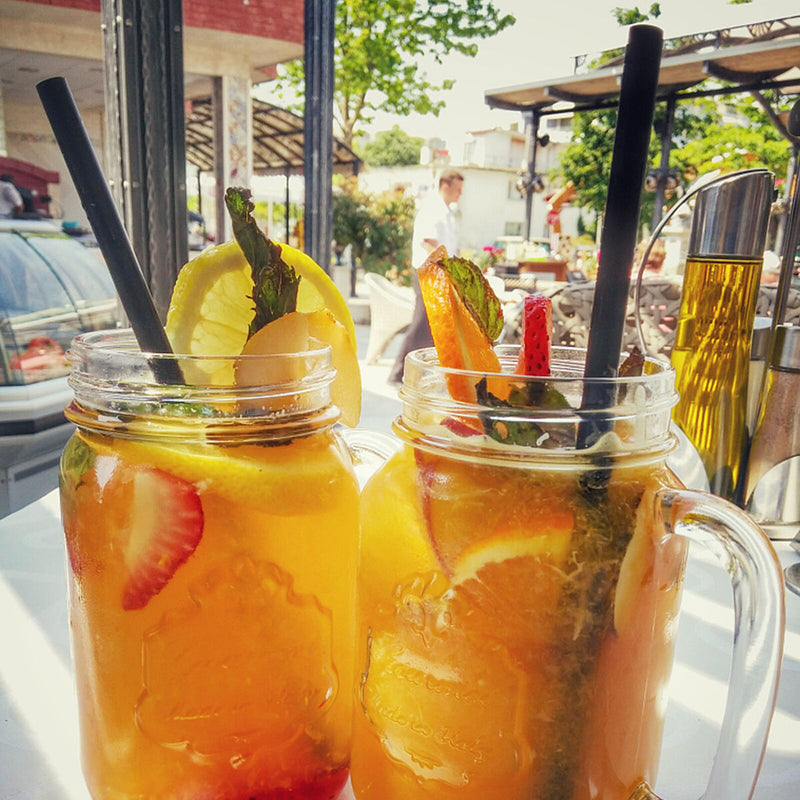 Drinking Straws Stripe Colourful Plastic Drinking Straws (250 Pack Black) Newly