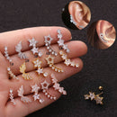 Wings Girls Body Jewelry Cartilage Helix Tragus Stud Earrings CZ Ear Piercing