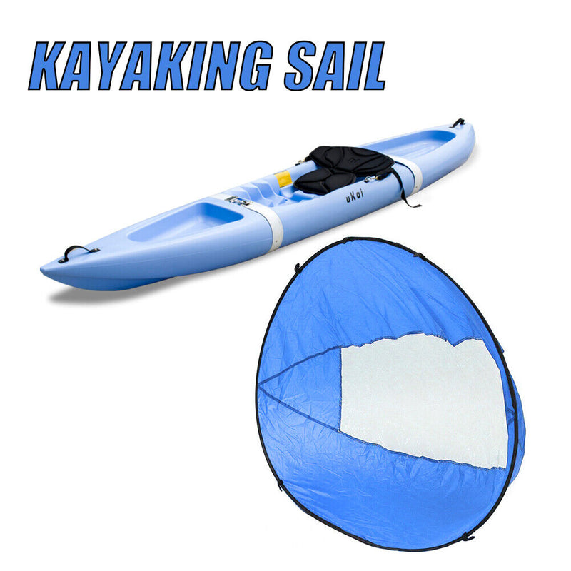 Foldable Kayak Boat Wind Sail Surfing Kayak Downwind Wind Paddle (Blue) Newly