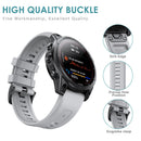 22mm Silicone Strap for Garmin Fenix 7/6/6 Pro/5/5 Plus Watch Band (Grey) Newly
