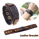 Alloy Buckle Leather Wristband Cuff Bracelet Wrap Bangle Punk Snap Bracelet