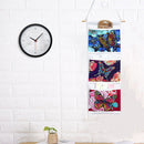 Butterfly Diamond Painting Wall Hanging Storage Bag 3 Pockets White (AA993)
