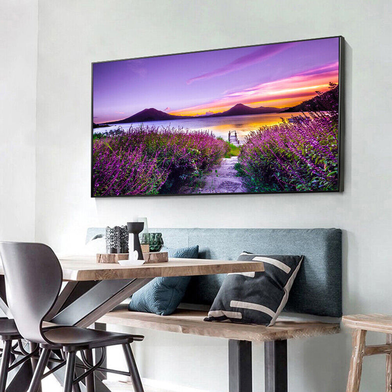 Lakeside Flower 5D DIY Diamond Painting Full Round Drill Embroidery Arts Picture