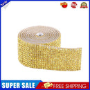 Rhinestone Tape Ribbon Self Adhesive Crystal DIY Decor (Yellow 2.5cmx1m)