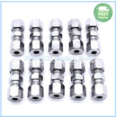 10X Brake Line Union Fitting Straight Compression Kits Connector 3/16" OD