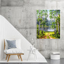 Paint By Numbers Kit DIY Forest Trail Hand Painted on Canvas Colouring Oil Art