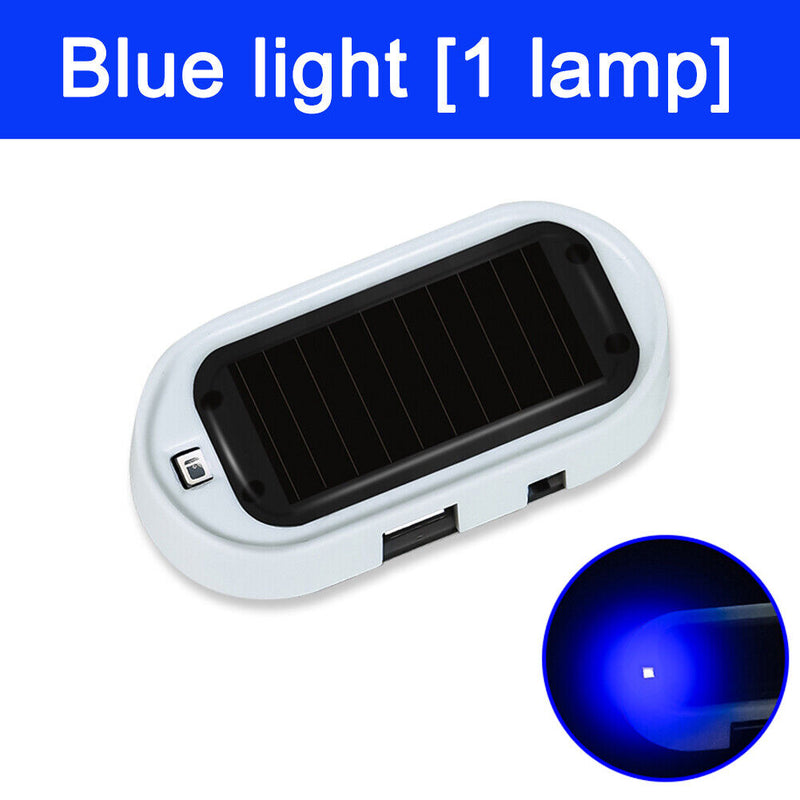 #A Solar USB Powered Car LED Alarm Light Simulated Dummy Warning Flash Caution L