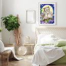 Handmade Full Square Drill 5D Moon Flower Owl Drawing Kit DIY Diamond Paint