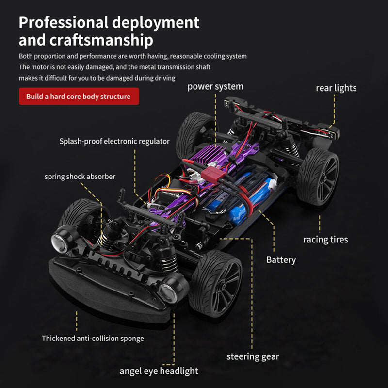 #A 1/16 Four-wheel Drive RC Racing Car 2.4GHz 35km/h Stunt Remote Control Vehicl