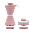 Sports 500mL Collapsible Soft Kettle Outdoor Silicone Water Bottle (Pink) Newly