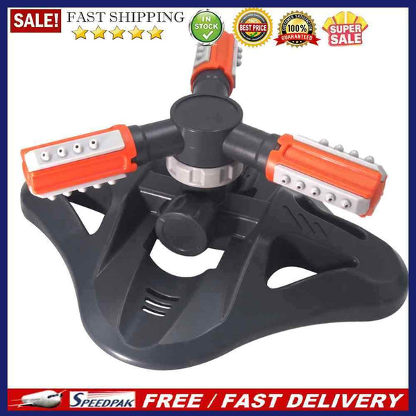 360 Rotating Grass Lawn Water Sprinkler 3 Arms Nozzles Garden Irrigation To