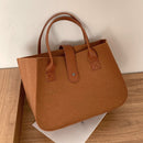 Women PU Leather Quilted Shoulder Bag Luxury Travel Pure Color Top-Handle Bag