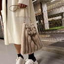 Women Fashion Star Heart Print Handbag Autumn Winter Plush Large Shoulder Bag