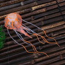 Simulation Artificial Jellyfish Glowing Aquarium Fish Tank Decor(Orange)