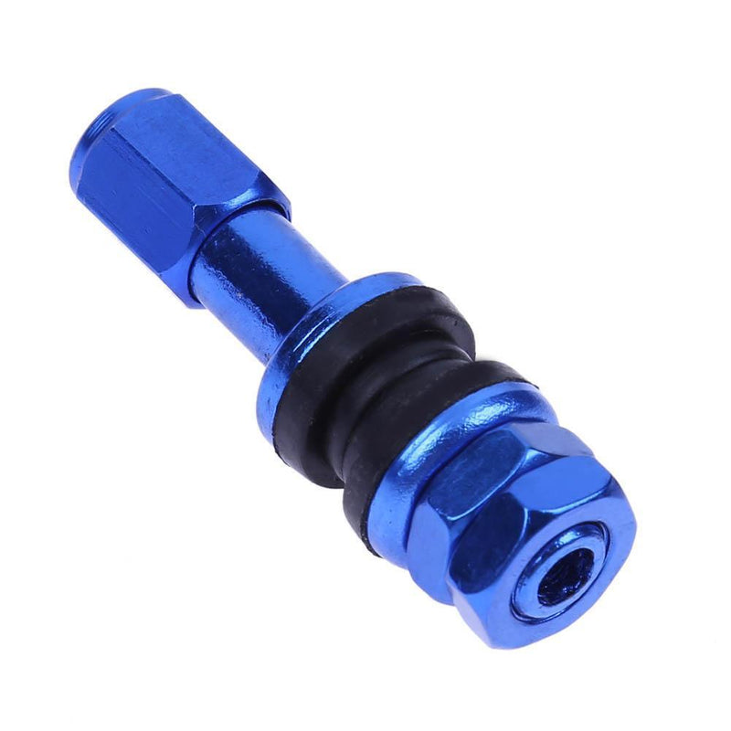 4pcs Car Stainless Steel Clamp-in Tubeless Tyre Tire Wheel Valves (Blue) Newly