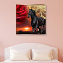 Rhinestone Picture 5D DIY Craft Full Round Drill Diamond Painting Rose Horse