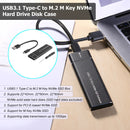 USB Type-C M.2 NVMe SSD Enclosure M-Key PCI-E Case (Black USB-A to USB-C)