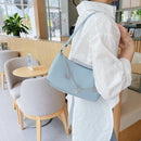 Fashion Women Butterfly Chain PU Underarm Bag Casual Small Handbags (Blue)