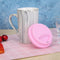 Wheel Shape Silicone Cup Lids Heat-resistant Dust-proof Bowl Cover (Pink) Newly