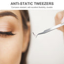 Stainless Steel Tweezers - Precision Curved Pointed Tip Isolating for Solderi