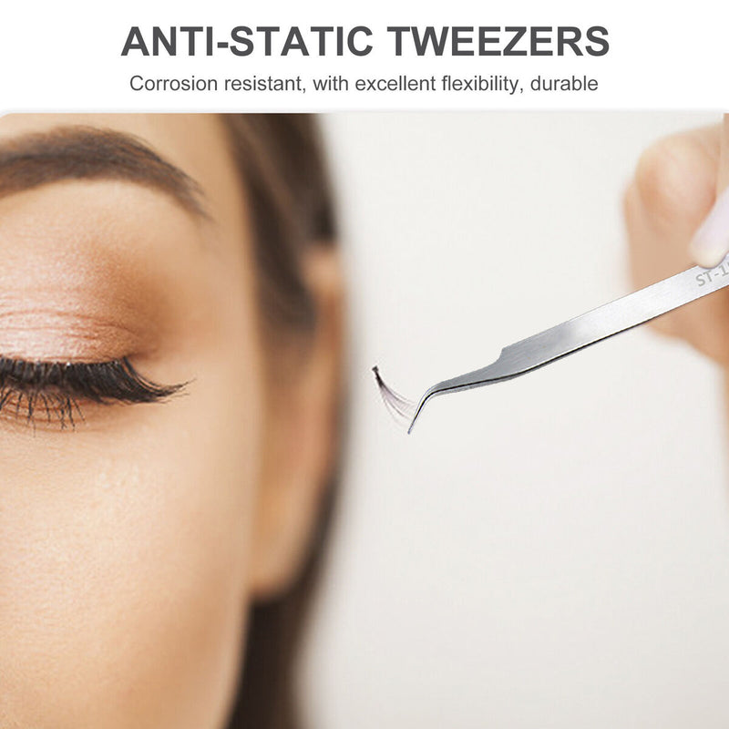 Stainless Steel Tweezers - Precision Curved Pointed Tip Isolating for Solderi