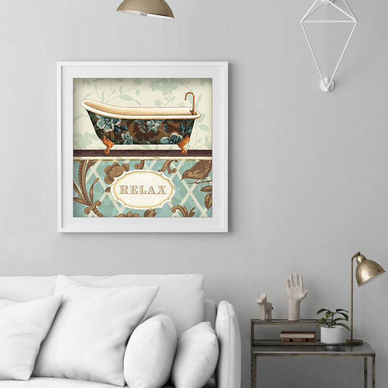 Oil Paint By Numbers Classical Bathtub Frameless Picture Craft Kit for Bedroom