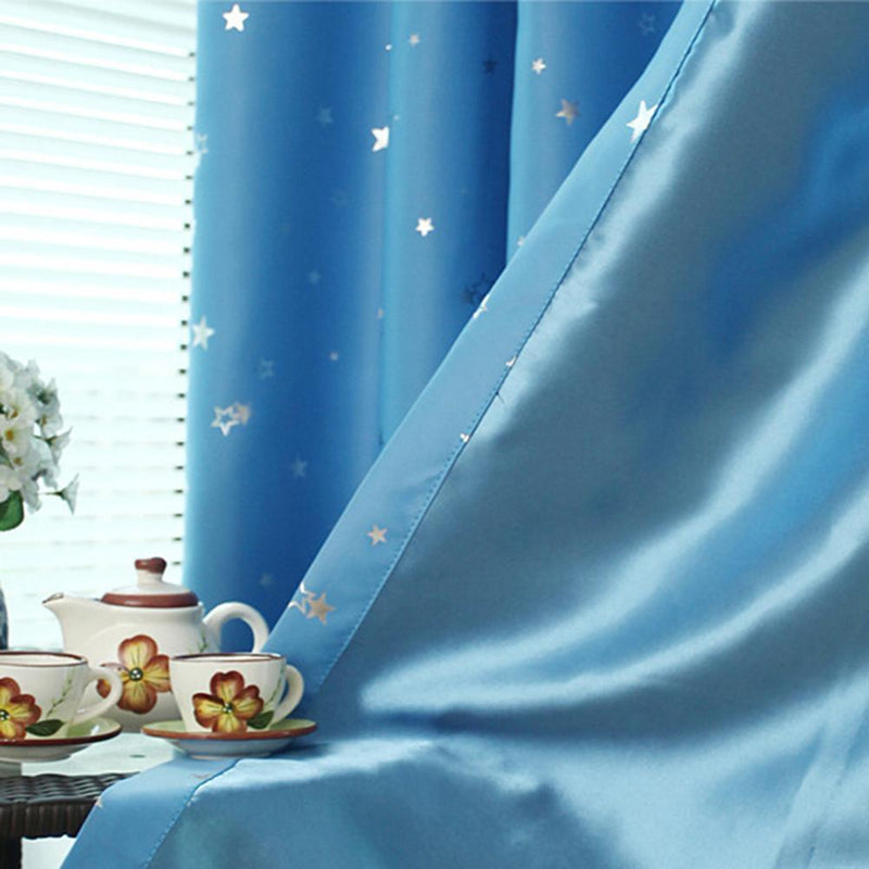 Full Blackout Shading Stars Bedroom Balcony Curtains Hook Grommet Purdah(3)