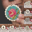 Wooden Crafts Sewing Jewelry Pendant Embroidery Key Ring Making Cross Stitch